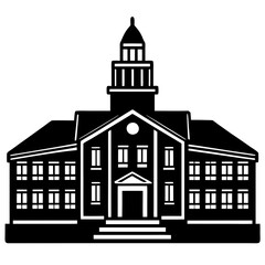Minimalist University Building Vector Art
