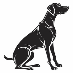 Dog vector silhouette black design white background
