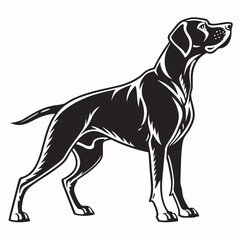 Dog vector silhouette black design white background