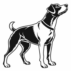 Dog vector silhouette black design white background