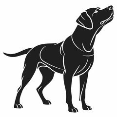 Dog vector silhouette black design white background