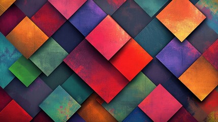 Fototapeta premium Abstract colorful textured square pattern background.