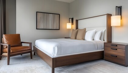Modern Minimalist Hotel Bedroom Interior Design