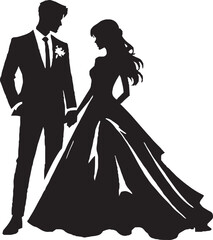 A couple silhouette vector