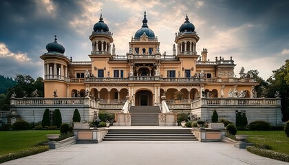 Obraz premium Magnificent Italian Villa, Historic Palace Architecture