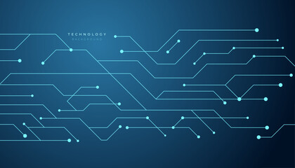 Obraz premium Abstract Technology Circuit Lines on Blue Background