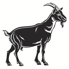 Goat vector silhouette black design white background