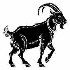 Goat vector silhouette black design white background
