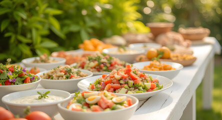Fresh Summer Salad Buffet Outdoors