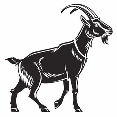 Goat vector silhouette black design white background
