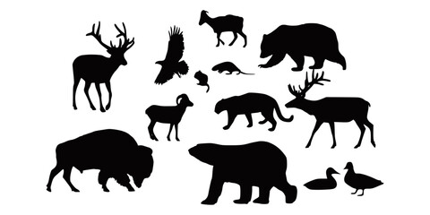 vectors animal-bear-collection-silhouette