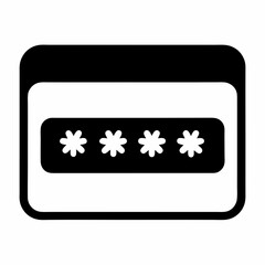 Password Field Black Silhouette Vector