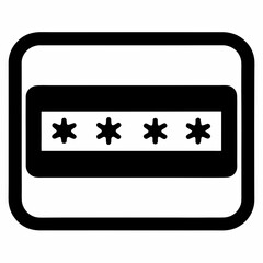 Password Field Black Silhouette Vector