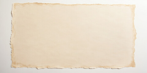 Minimalistic Light Beige Rectangle with Rounded Corners and Uneven Edges, Handcrafted Paper or Card Surface on Stark Contrast Background, Matte Finish Emphasizing Shape and Color