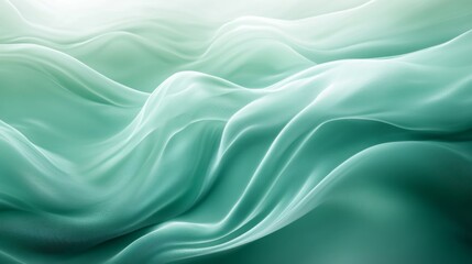 Soft Green Fabric Waves