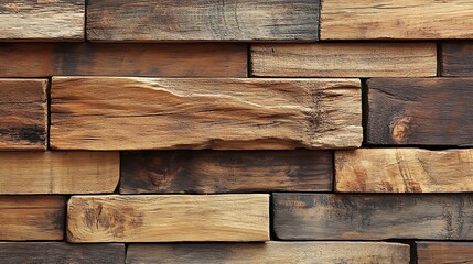 3D wooden tiles forming a timber wall with a soft sheen effect