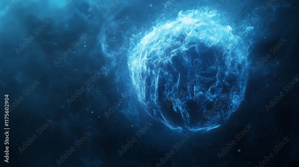 Canvas Prints ethereal blue nebula floating in space