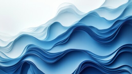 Fototapeta premium Abstract Blue Wave Layers