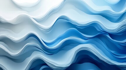 Fototapeta premium Abstract Wavy Blue Layers