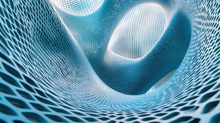 Abstract blue mesh pattern, futuristic design.