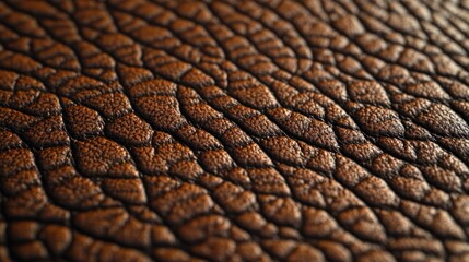 Naklejka premium Close-up view of textured dark brown leather.