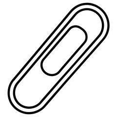 Obraz premium Paperclip Outline Vector Illustration