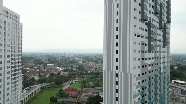 Aerial video above Cisa Uk Point Apartment Cibogo Tangerang Indonesia