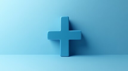 Obraz premium Blue Minimalist 3D Cross