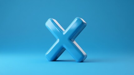 Obraz premium Blue 3D Letter X