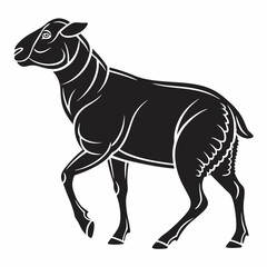 Sheep vector silhouette black design white background