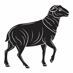 Sheep vector silhouette black design white background