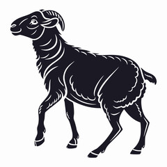 Sheep vector silhouette black design white background