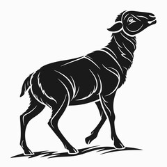 Sheep vector silhouette black design white background