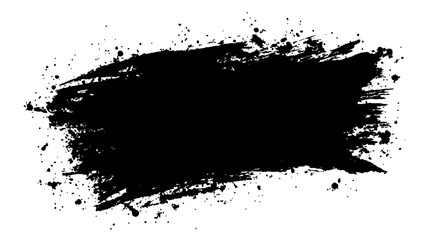 Black brush stroke on white background. Abstract black in splash, paint, brush strokes, stain grunge isolated on white background, Black staine brush, grunge banner, hand drawn splash,