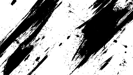 Abstract black paint brush strokes on white canvas. Abstract black ink splatter: A dramatic and energetic black ink splatter, capturing the raw beauty of abstract art. Abstract black in splash, paint,