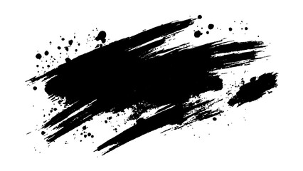 Abstract black paint brush strokes on white canvas. Abstract black ink splatter: A dramatic and energetic black ink splatter, capturing the raw beauty of abstract art. Abstract black in splash, paint,