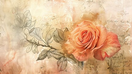 vintage background with roses