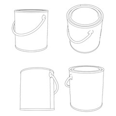 Paint Can Line Art Vector Illustration on White Background. Clean and Minimalist Design for DIY, Painting, and Home Renovation