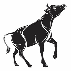 Cow vector silhouette black design white background