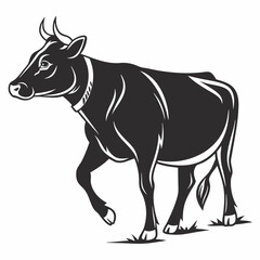 Cow vector silhouette black design white background