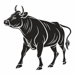 Cow vector silhouette black design white background