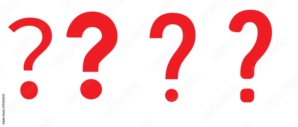 Wall mural question mark icon set vector in two styles isolated on white background