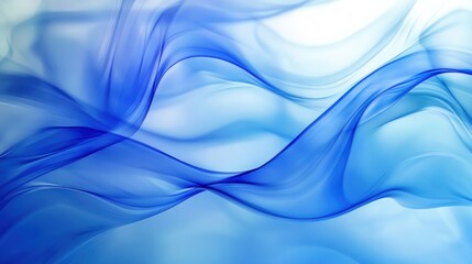 Obraz premium Abstract blue waves, flowing fabric-like texture.