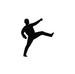 A man-martial arts taekwondo vector silhouettes