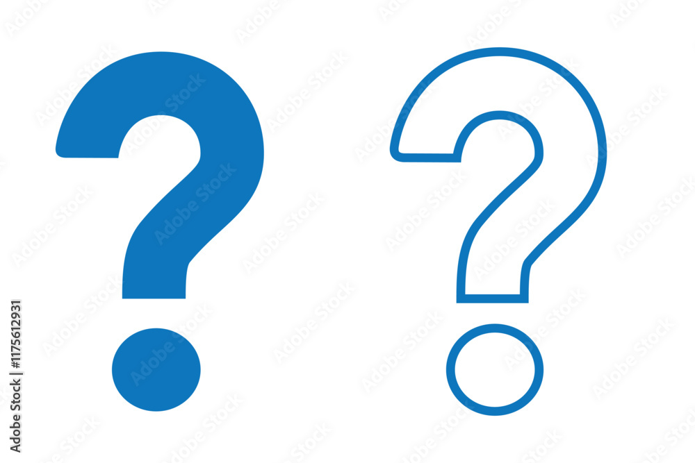 Wall mural question mark icon set vector in two styles isolated on white background