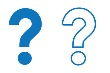 question mark icon set vector in two styles isolated on white background