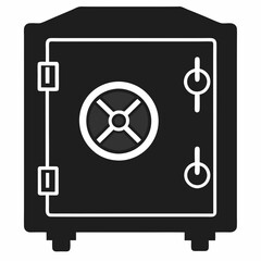 Safe Vault Black Silhouette Vector