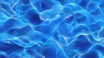 Abstract blue wavy glowing energy seamless pattern.