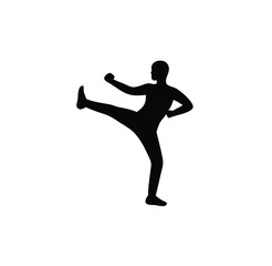 A man-martial arts taekwondo vector silhouettes