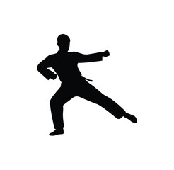 A man-martial arts taekwondo vector silhouettes